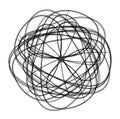 Spirograph abstract black and white design element