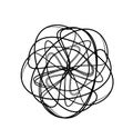 Spirograph abstract black and white design element