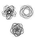 Spirograph abstract black and white design element