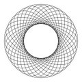 Spirograph abstract element Circle shape Concentric pattern Fractal graphic icon black color vector illustration flat style image