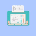 Spirometer medical equipment. The device determines the volume of the lungs. Vector flat icon Royalty Free Stock Photo