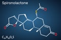 Spironolactone molecule. It is aldosterone receptor antagonist used for the treatment of hypertension, hyperaldosteronism, edema.