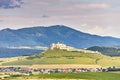 Spiss castle (spissky hrad) in summer day, medieval ruin, unesco heritage, Slovakia, Europe. Slovakia summer landscape. Royalty Free Stock Photo