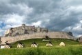 Spissky hrad Slovakia Dark clouds, threatening cannons