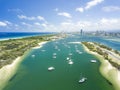 The Spit and Surfers Paradise in the distance. Gold Coast, Queensland, Australia. Royalty Free Stock Photo