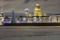 Spit of Vasilyevsky Island night view