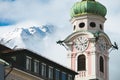 The Spital church Spitalskirche close up shot in Innsbruck, Au