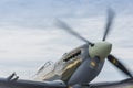 Spitfire aircraft warming up for flight