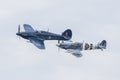 Spitfire And Hurricane Pair In Formation