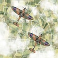 Spitfires flying in pairs