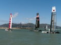 Spithill and other boats at America Cup Royalty Free Stock Photo