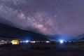 Spiti Milkyway - Chandratal Camping Tent - Landscape of Spiti Valley, Himachal Pradesh, India / Middle Land Royalty Free Stock Photo