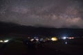 Spiti Milkyway - Chandratal Camping Tent - Landscape of Spiti Valley, Himachal Pradesh, India / Middle Land Royalty Free Stock Photo