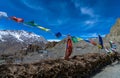 Tibetan Flag - Dhankar Village, Spiti Valley, Himachal Royalty Free Stock Photo