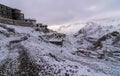 Snow Covered Dhankar Village, Spiti Valley, Himachal Royalty Free Stock Photo