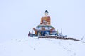 Buddha - Snow Covered Langza Village, Spiti Valley, Himachal Pradesh Royalty Free Stock Photo