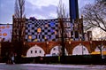 Spittelau waste incineration and district heating plant by Hundertwasse in the evening Royalty Free Stock Photo