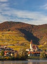 Spitz on Danube in the romantic sunset, Austria Royalty Free Stock Photo