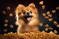 Spitz dog food. Generate Ai Royalty Free Stock Photo