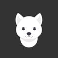 Spitz white breed. Icon dog face. Dog vector icon. Vector black and white illustration . Animal Logotype concept Royalty Free Stock Photo