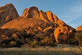 Spitzkoppe in Namibia at sunset Royalty Free Stock Photo