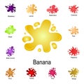 splash of banana juice icon. Detailed set of color splash. Premium graphic design. One of the collection icons for websites, web Royalty Free Stock Photo