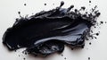 Splash of black liquid on white surface - generative ai Royalty Free Stock Photo
