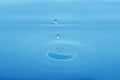 Splash of blue water with drop as background Royalty Free Stock Photo