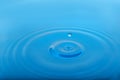 Splash of blue water with drop as background Royalty Free Stock Photo