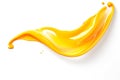 Splash of bright yellow viscous liquid on white background Royalty Free Stock Photo
