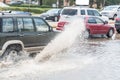 Car splash flood Royalty Free Stock Photo