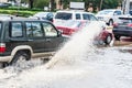 Car splash flood Royalty Free Stock Photo