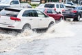 Car splash flood Royalty Free Stock Photo