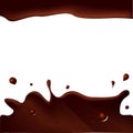 Splash of chocolate or coffee isolated on white