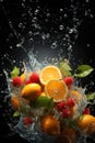 A splash of citric fruits Royalty Free Stock Photo