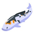 Splash color koi carp icon, isometric style Royalty Free Stock Photo