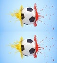 Splash - colored paint - soccer ball