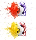 Splash - colored paint - soccer ball