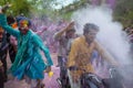 Splash of Colours at nandgaon Village  during Holi Festival at Nandgaon,UttarPradesh,India Royalty Free Stock Photo