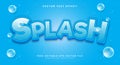 Splash 3d editable text effect template Royalty Free Stock Photo