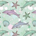 Splash-dolphin-pattern Royalty Free Stock Photo
