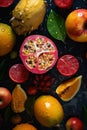 fresh green banana food strawberry background drop fruit vitamin healthy water. Generative AI. Royalty Free Stock Photo