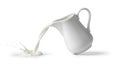 Splash of milk pouring from pitcher liquid dairy product nutrition Royalty Free Stock Photo
