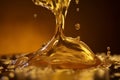 Splash golden oily object. Generate Ai