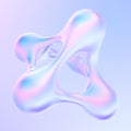 Splash of holographic liquid metal 3d rendering fluid shape