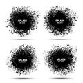 Splash ink black spot set isolated on white background. Drops texture collection. Grunge blots of splash spots. Vector