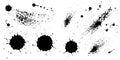 Splash ink set. Black spat stains. Splatter collection. Vector illustration.