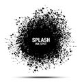 Splash ink spot. Drops black texture isolated on white background. Grunge abstract blot of splash spots. . Vector.