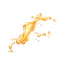 Splash juice of orange berries, fruit watercolor illustration isolated on white. Peach, mango, pumpkin yellow liquid