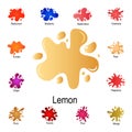 splash of lemon juice icon. Detailed set of color splash. Premium graphic design. One of the collection icons for websites, web Royalty Free Stock Photo